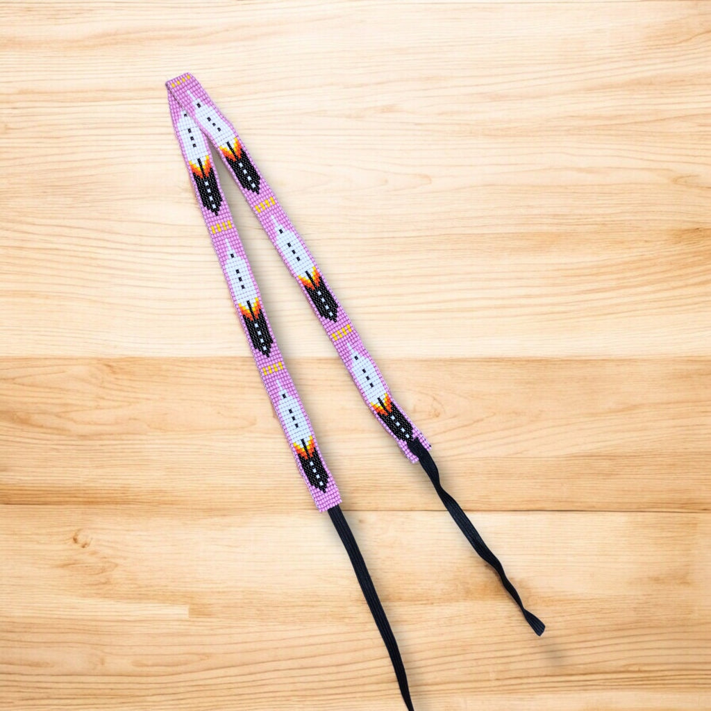 Pink Handmade Beaded Hatband