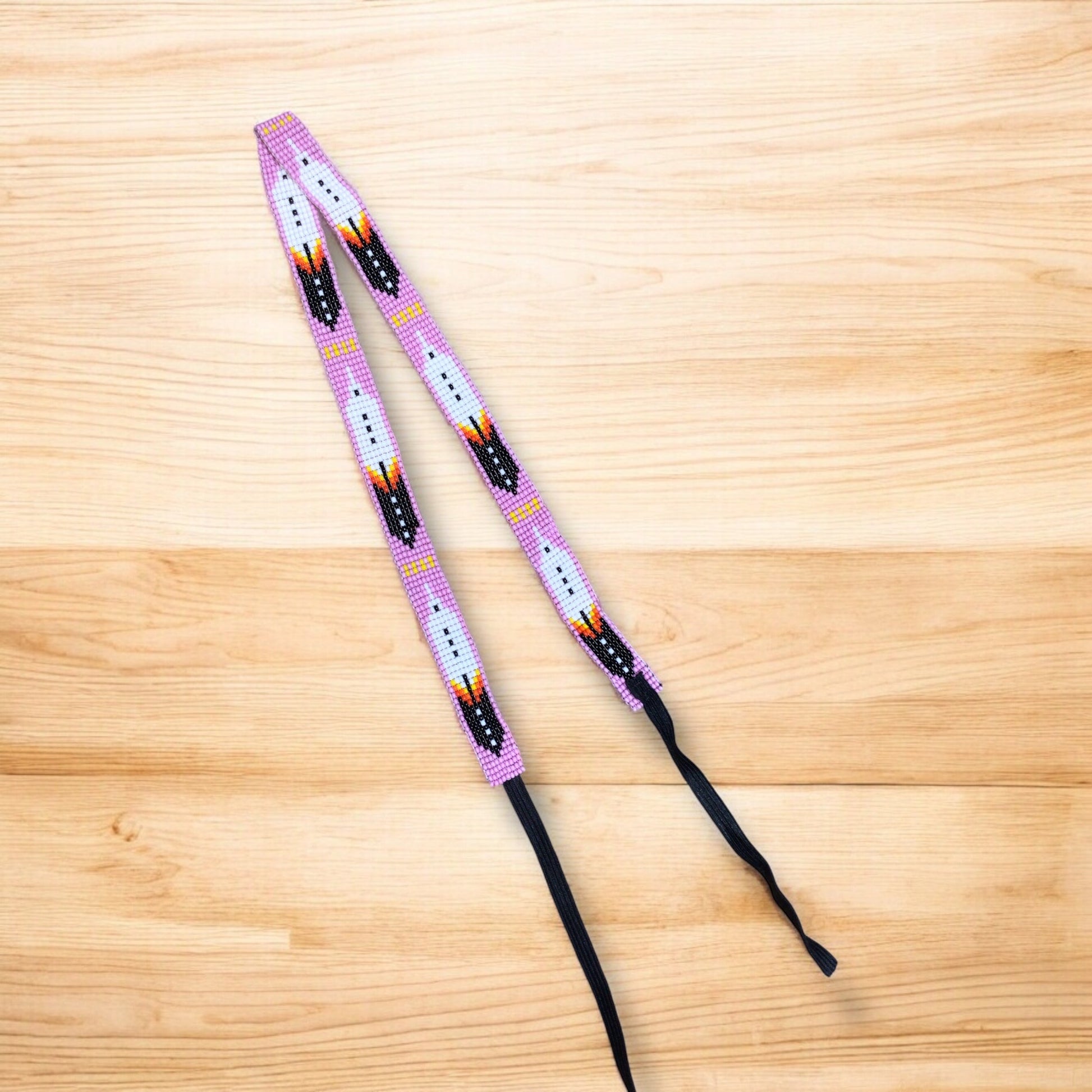 Pink Handmade Beaded Hatband