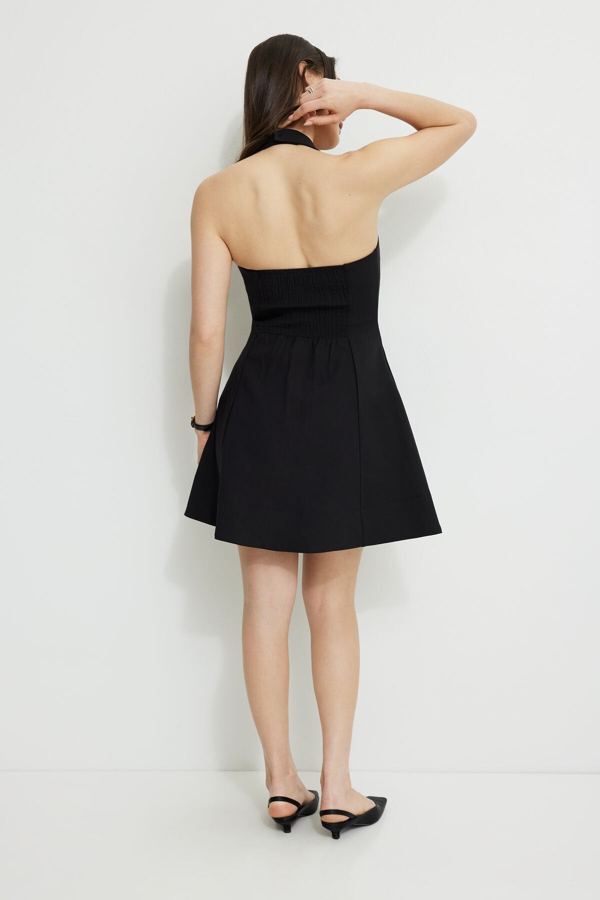 Flared Halter Mini Dress
