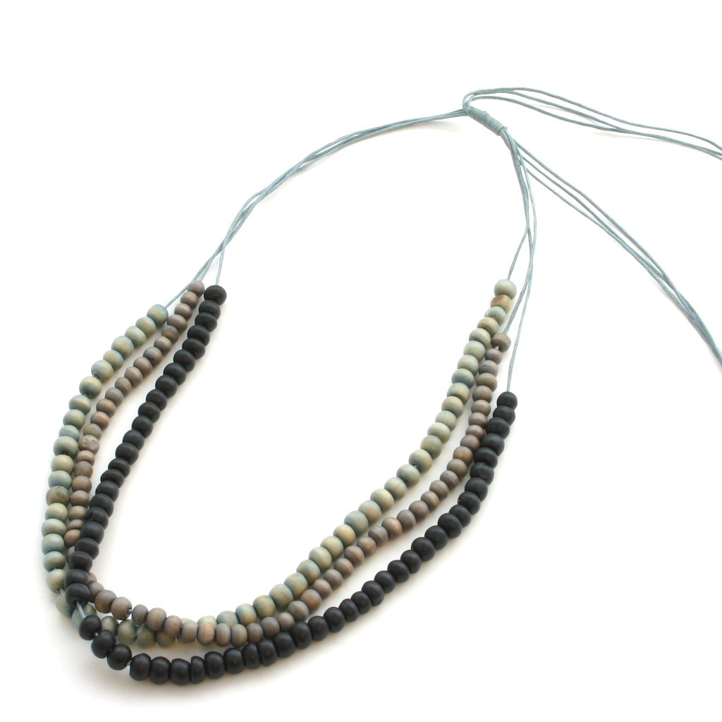 Triple Strand Wooden Necklace