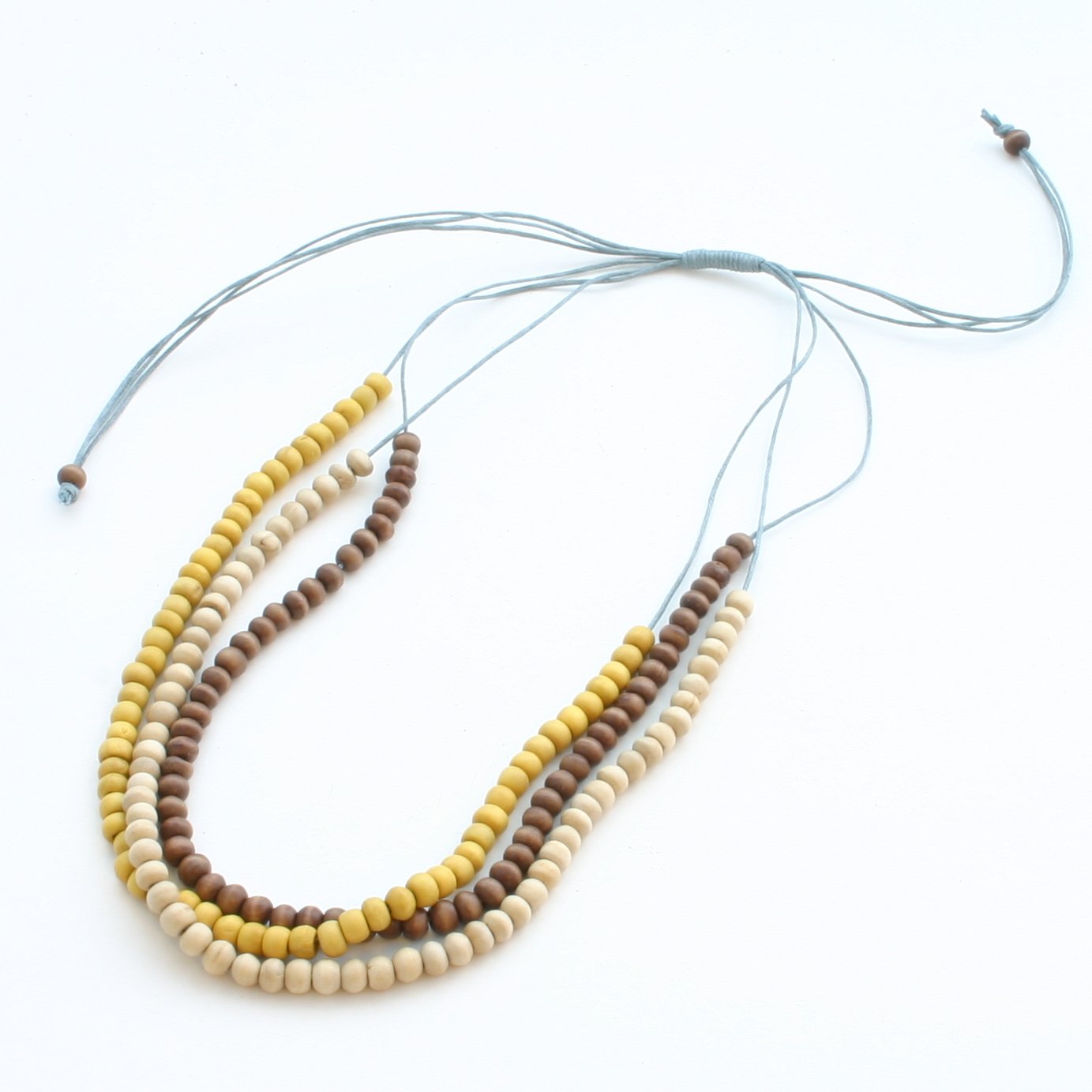 Triple Strand Wooden Necklace
