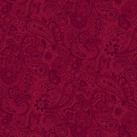 P&amp;B Textiles Bella Suede Rouge Paisley 108 po de large dos