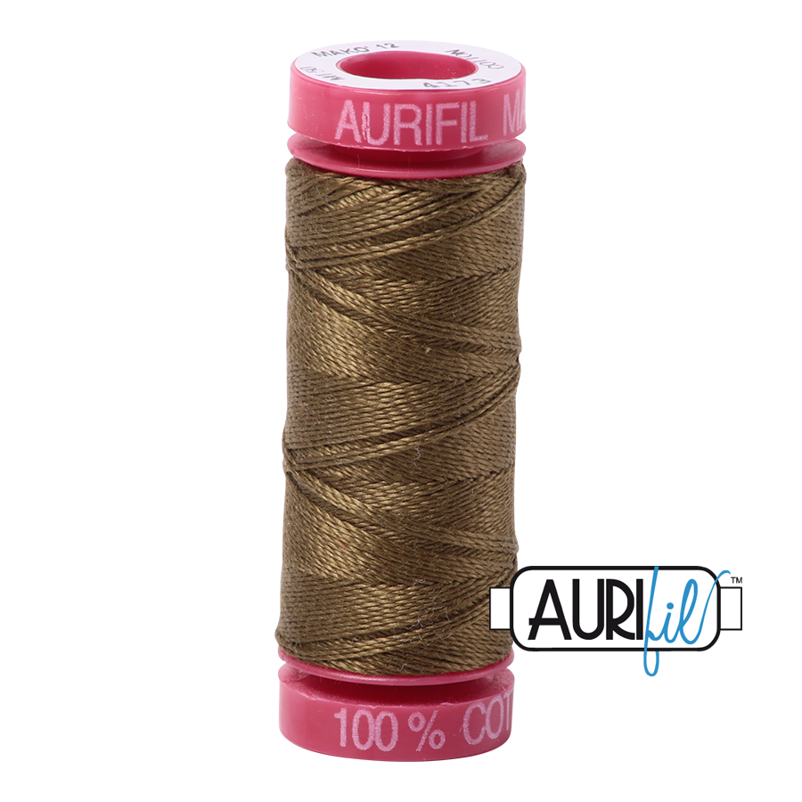 Fil Aurifil – Olive foncé 4173 – 12wt