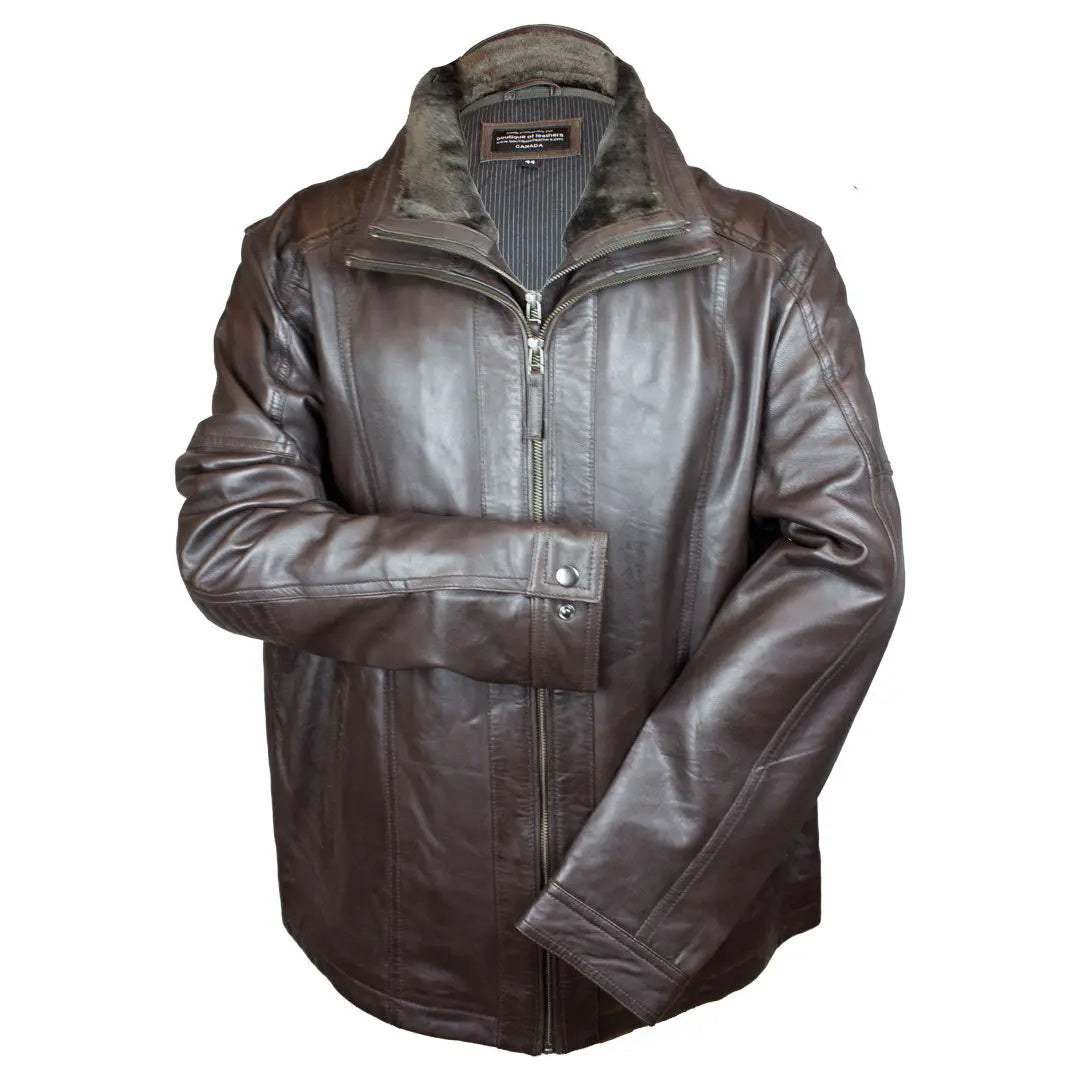 Veste bomber Cardian pour homme en cuir d'agneau BOL