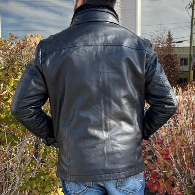 Veste bomber Cardian pour homme en cuir d'agneau BOL