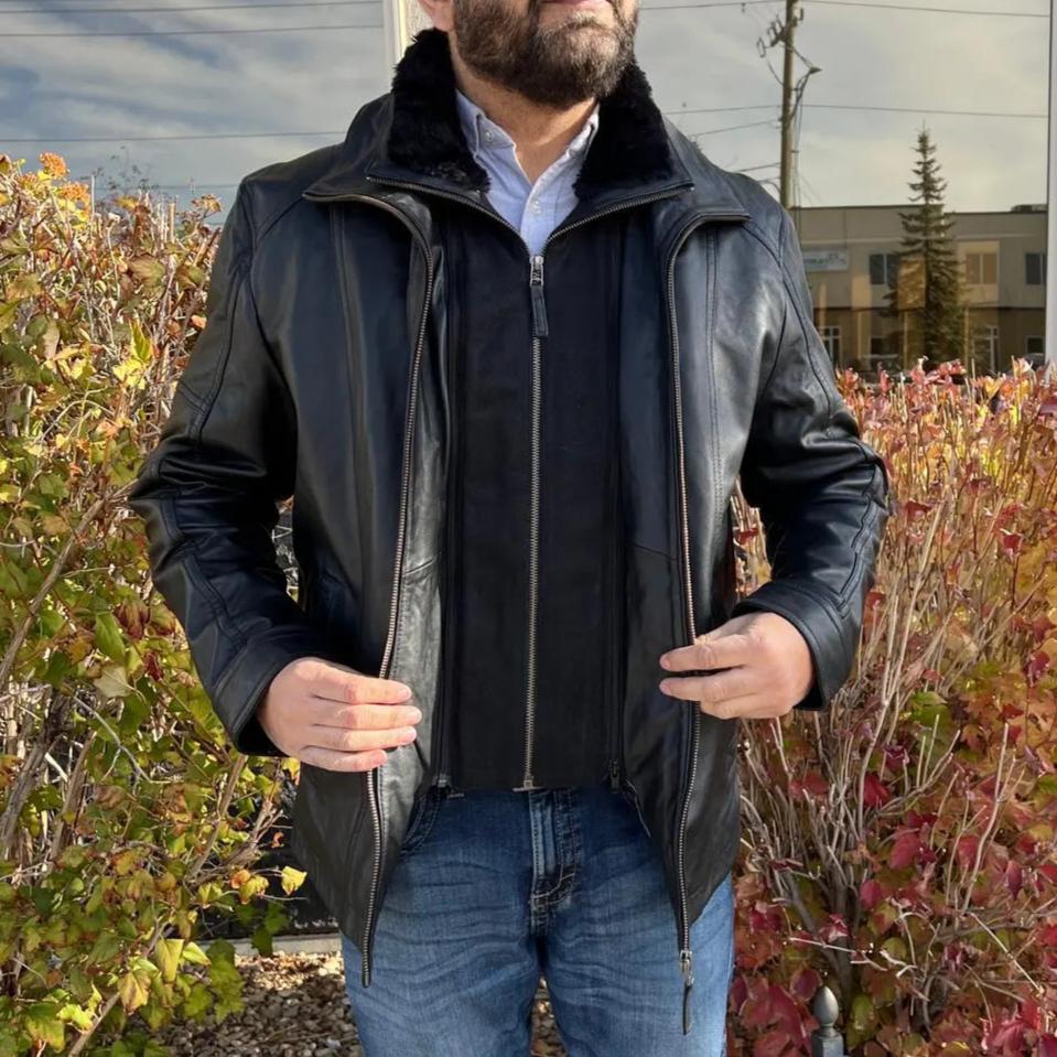 Veste bomber Cardian pour homme en cuir d'agneau BOL