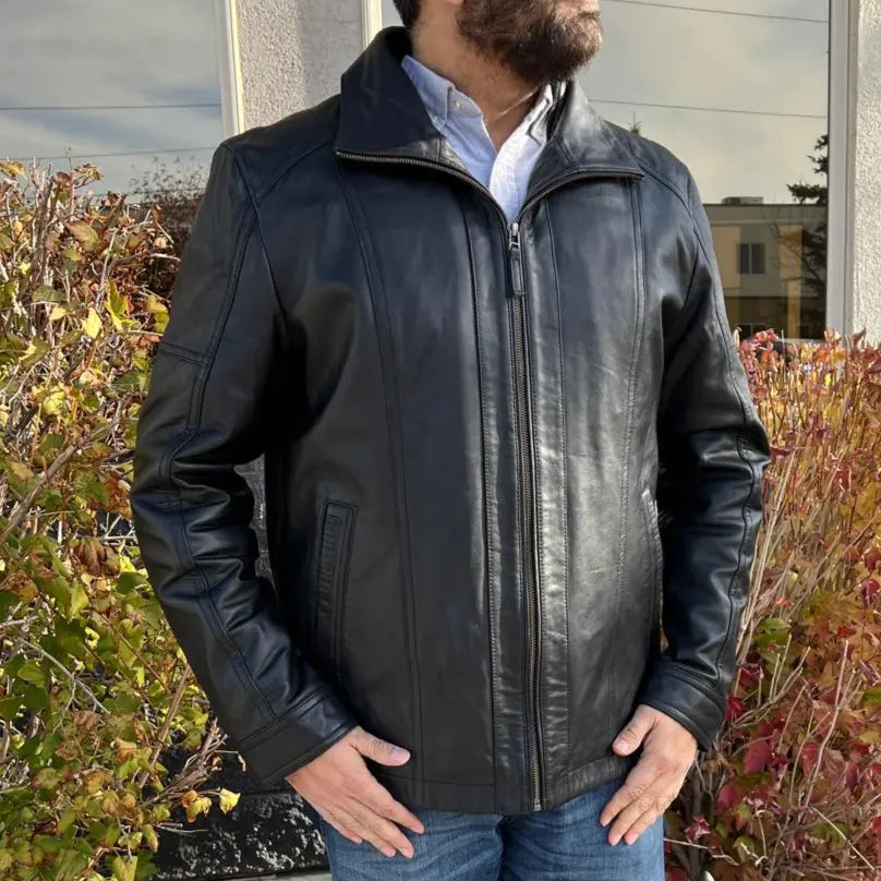 Veste bomber Cardian pour homme en cuir d'agneau BOL