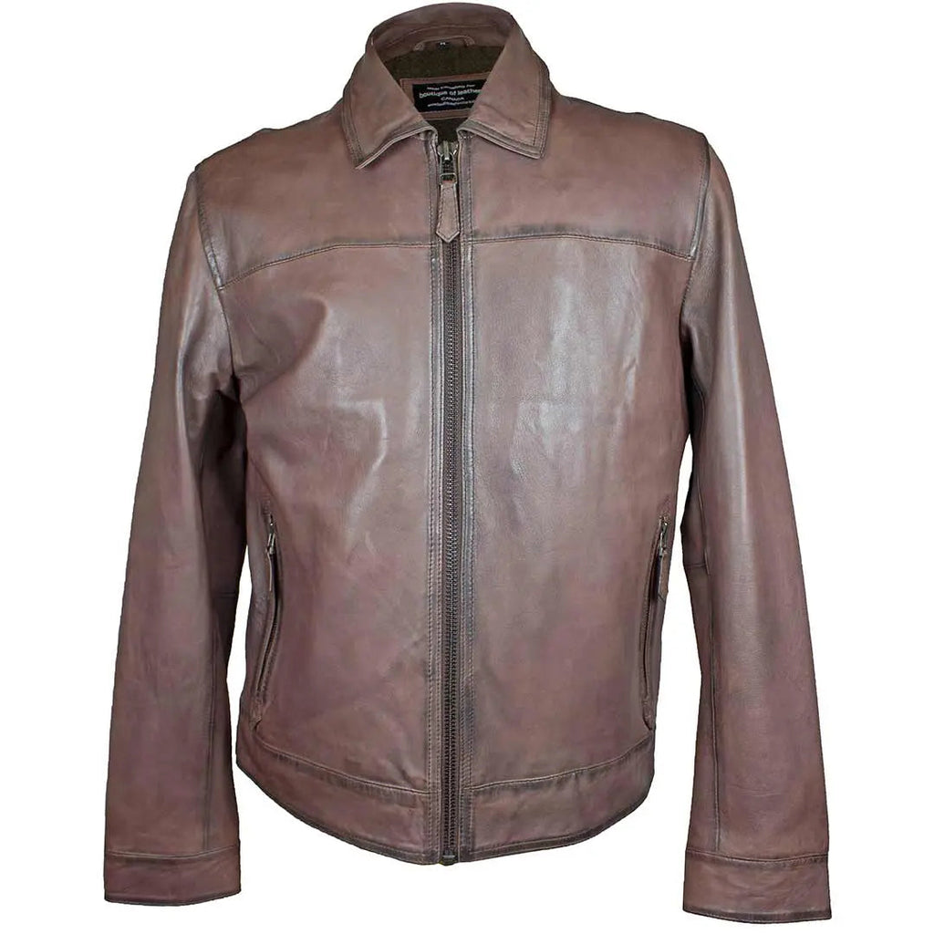 BOL Men's Quantum Classic Zip-up Leather Jacket