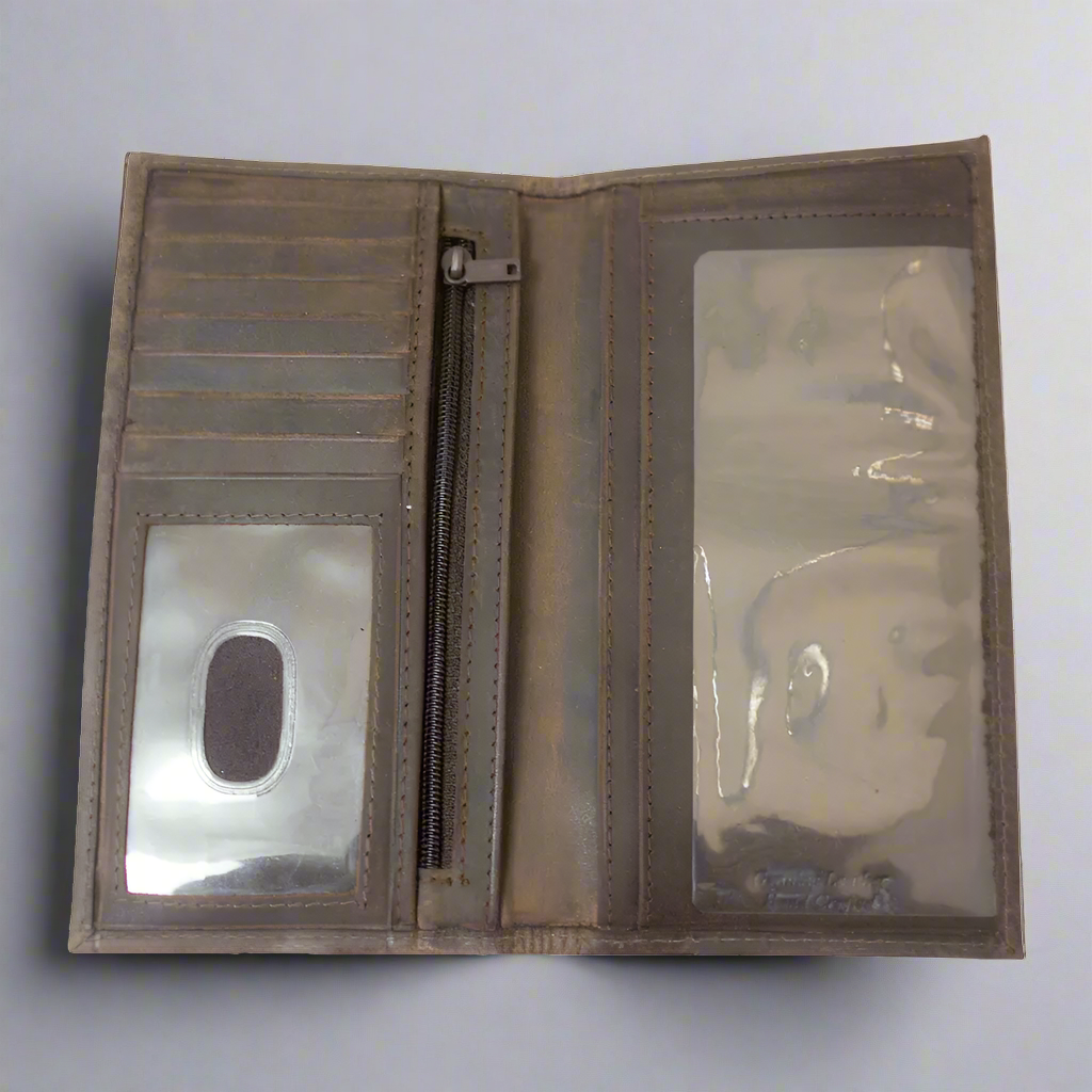 Portefeuille vertical à deux volets en cuir RFID pour homme BOL