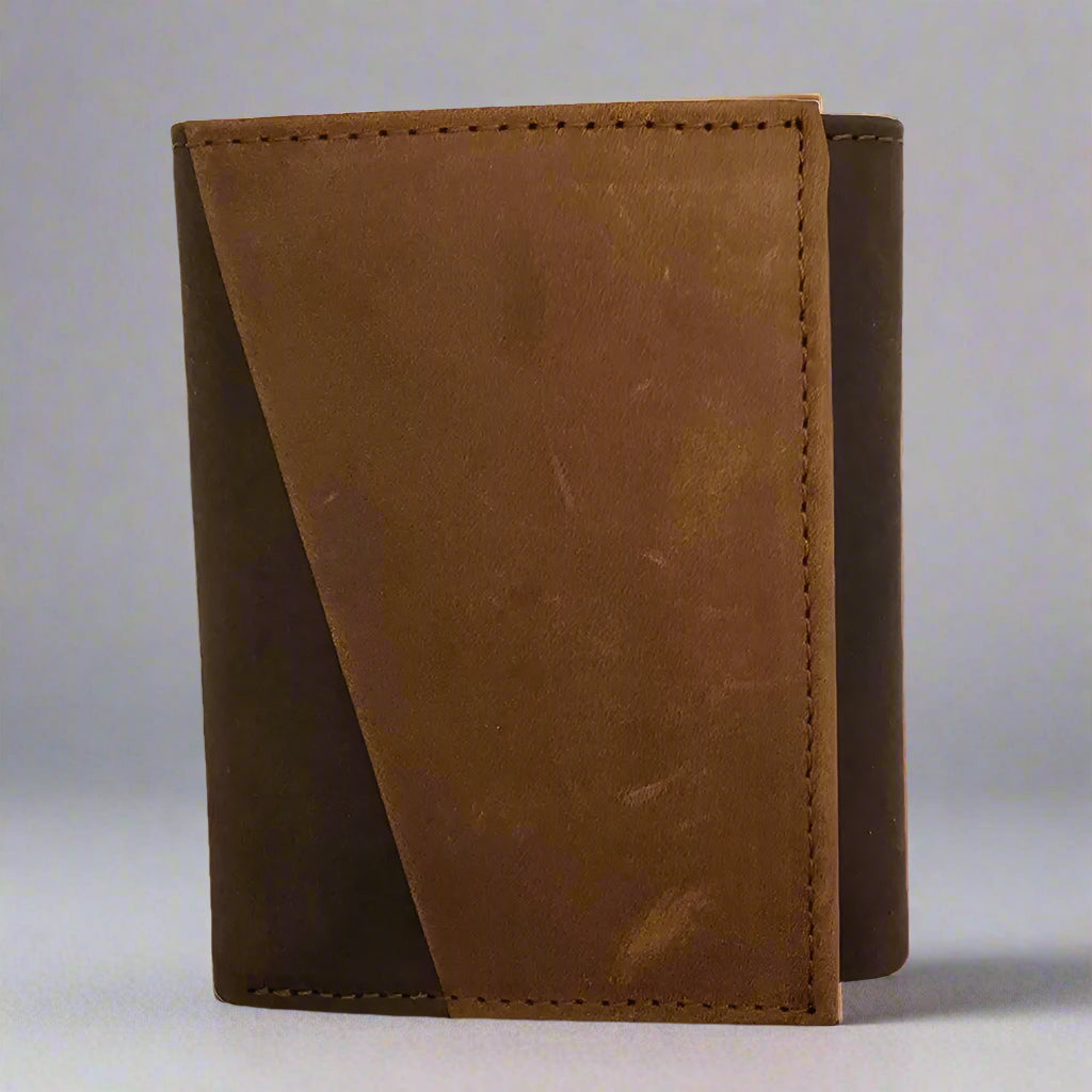 Portefeuille BOL pour homme en cuir bicolore à trois volets avec protection RFID