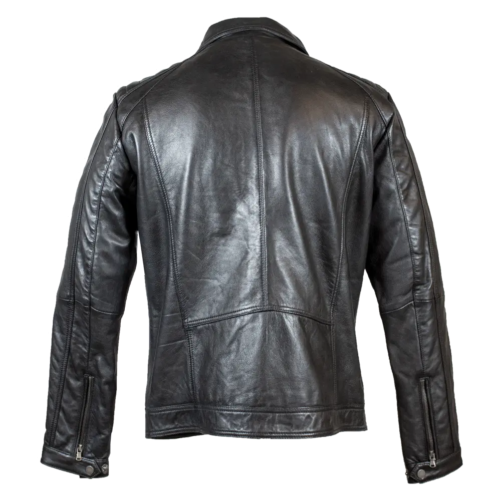 BOL Men's Zip Pocket Leather Jacket