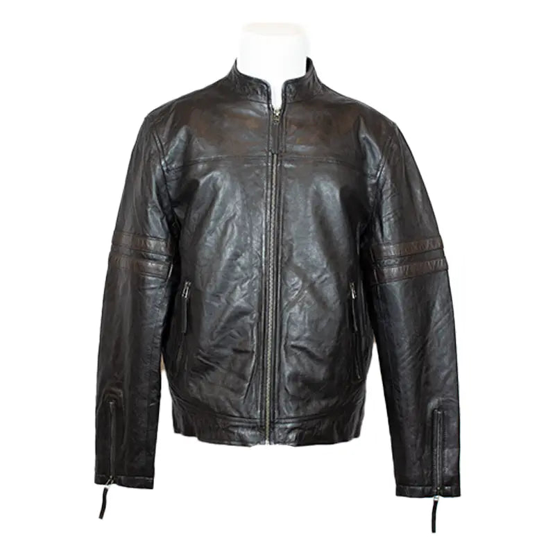 BOL Men's Zip up Lamb Leather Jacket