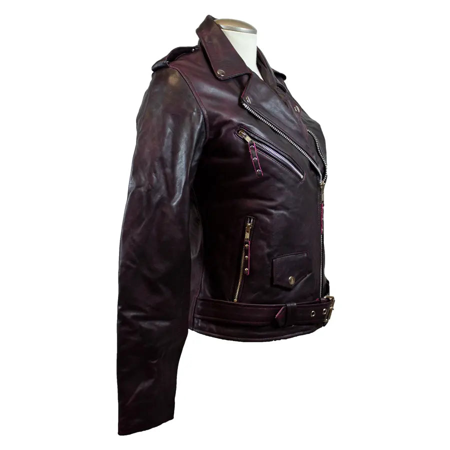 Veste en cuir style motard pour femme BOL