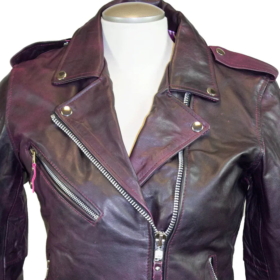 Veste en cuir style motard pour femme BOL