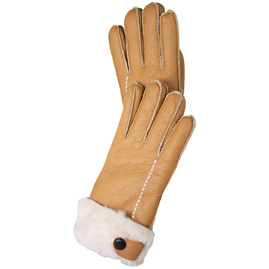 Gants en peau de mouton mérinos cousus main et boutonnés pour femmes BOL