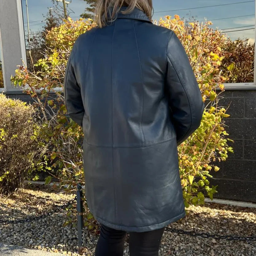 Veste en cuir boutonnée pour femme BOL