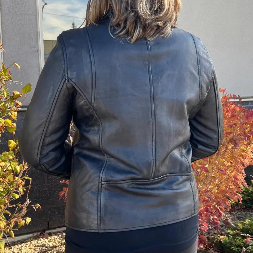 Veste de motard en cuir d'agneau pour femme BOL