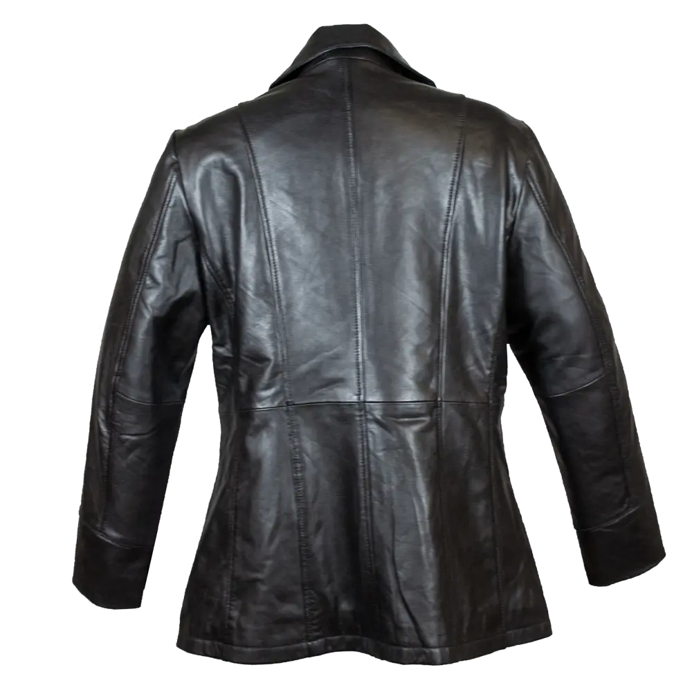 BOL Women's Long Zip Up Leather Jacket