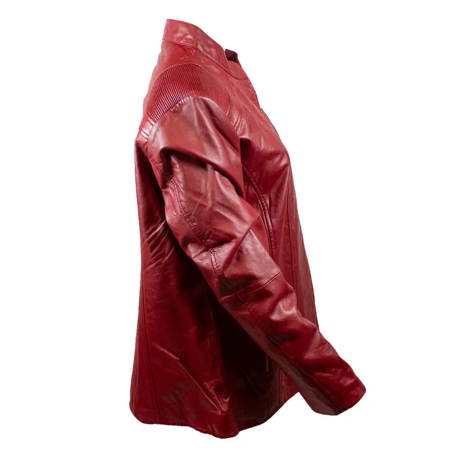 Veste en cuir à épaules côtelées Paulina pour femme de BOL