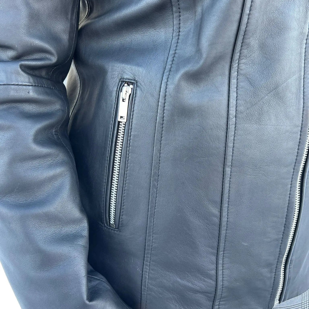 Veste en cuir à épaules côtelées Paulina pour femme de BOL