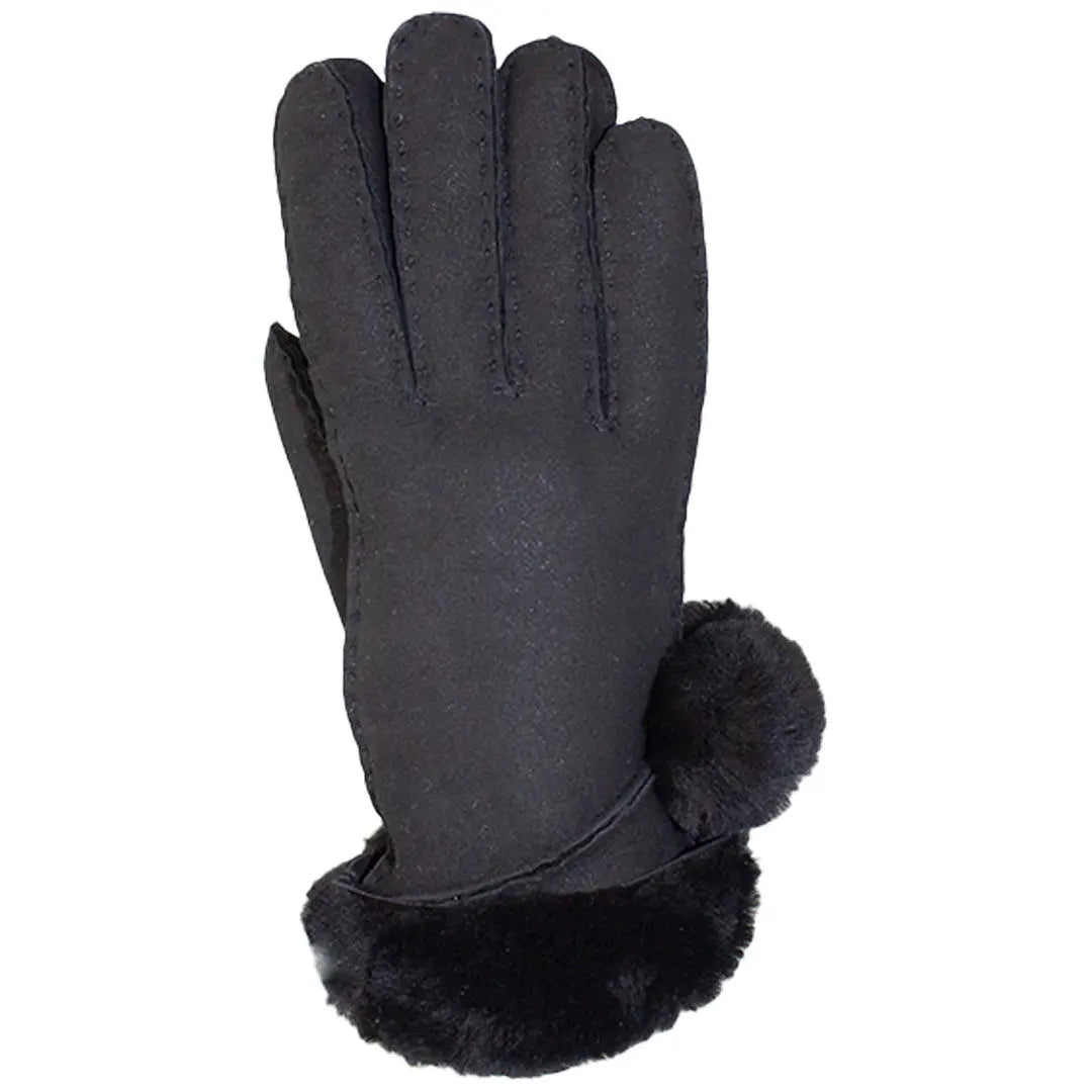Gants en peau de mouton mérinos cousus main avec pompon pour femmes BOL