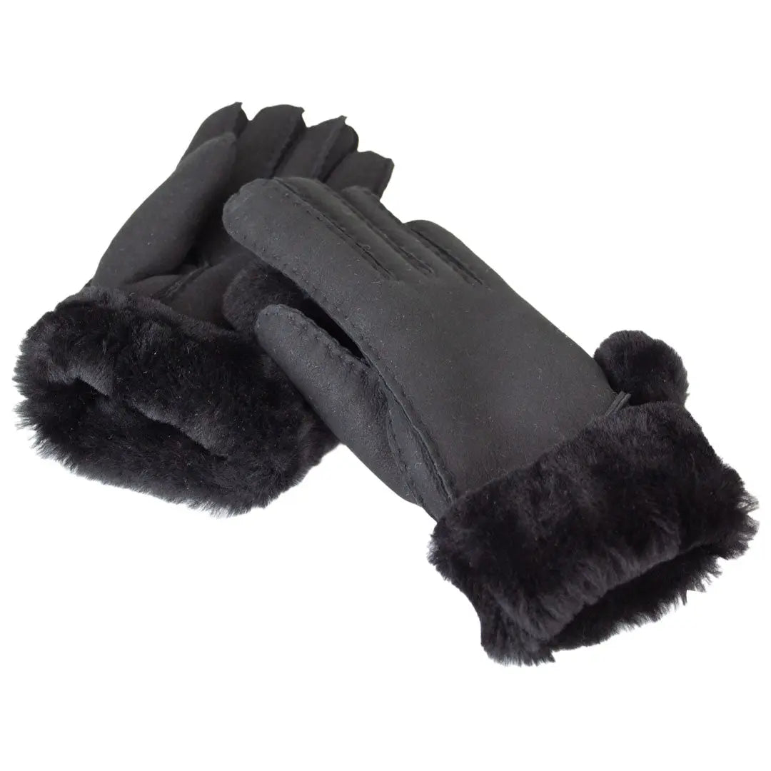 Gants en peau de mouton mérinos cousus main avec pompon pour femmes BOL