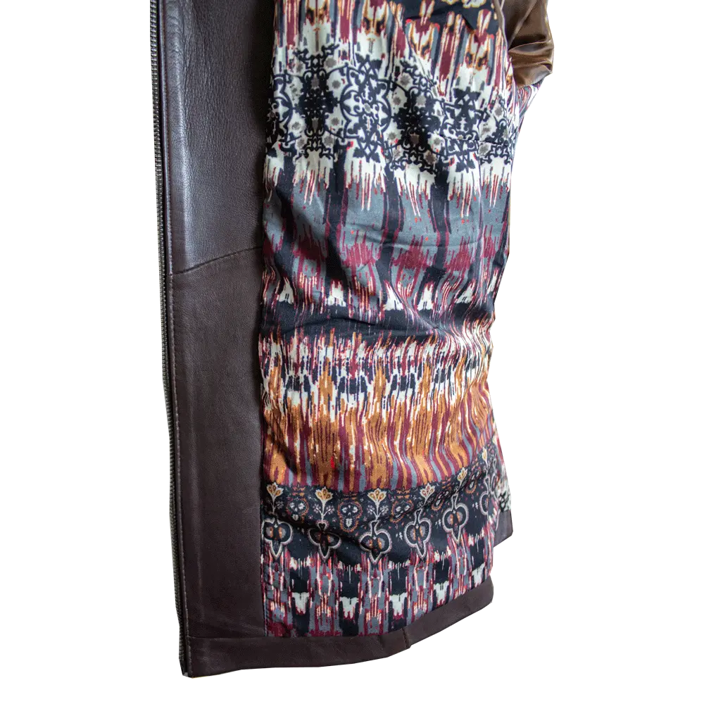 Veste en cuir à col rond pour femme BOL