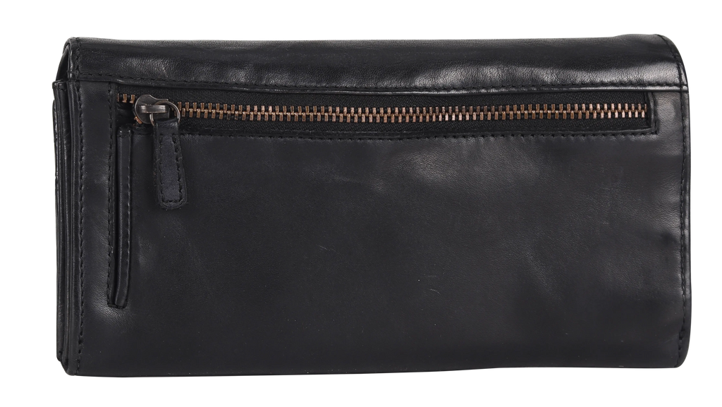 Portefeuille en cuir à languette carrée pour femme BOL