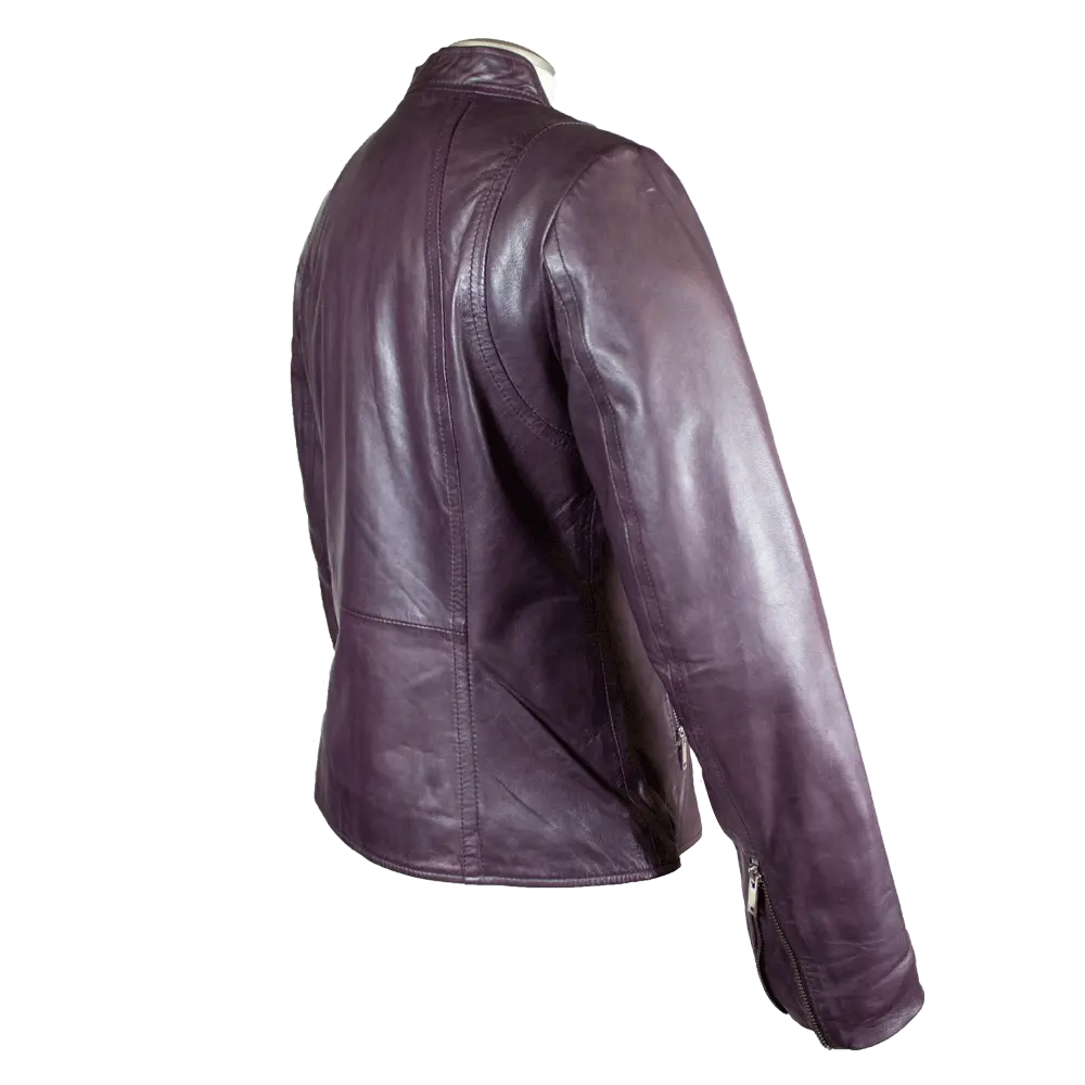 BOL Women's Zip Pocket Leather Jacket