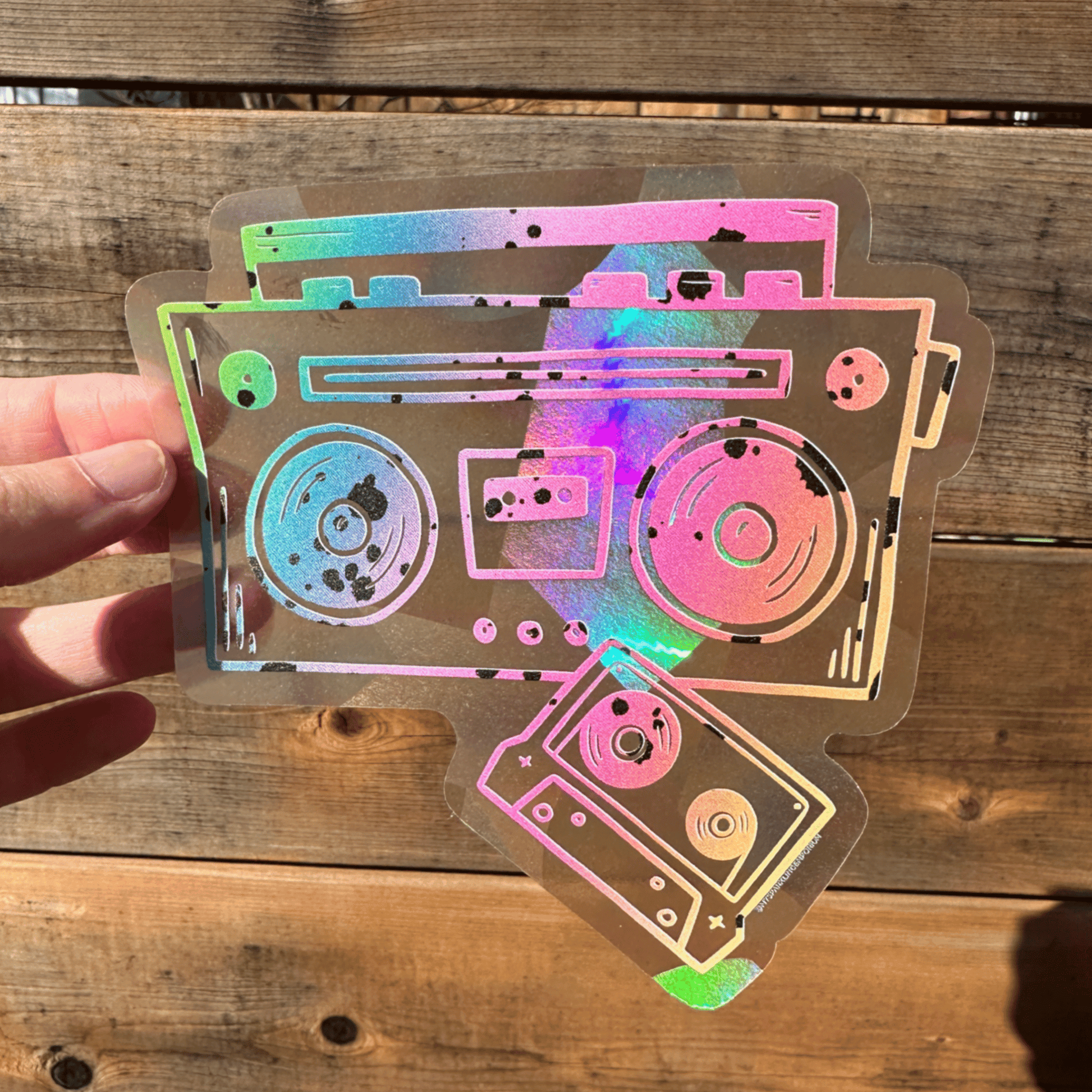 Boombox Suncatcher Sticker