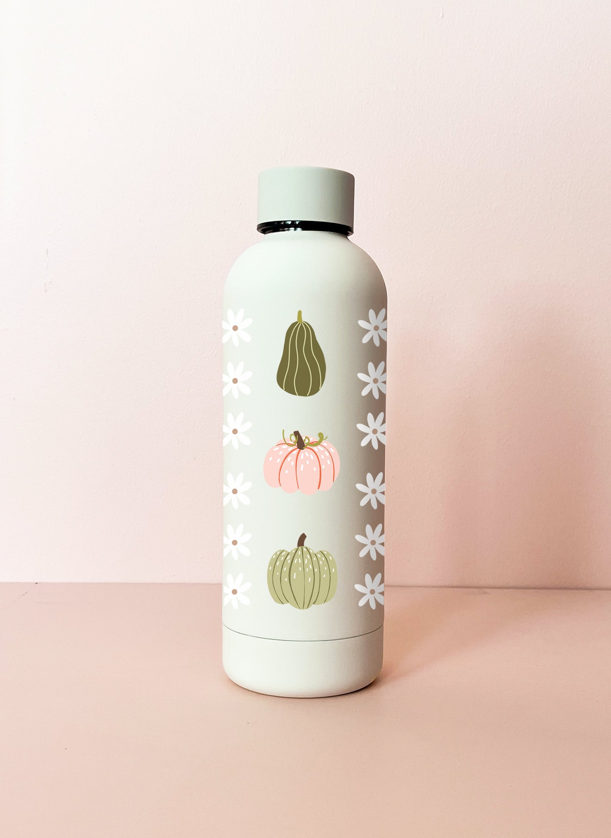 Bouteille en acier inoxydable de 500 ml (17 oz) - Motif automne crème