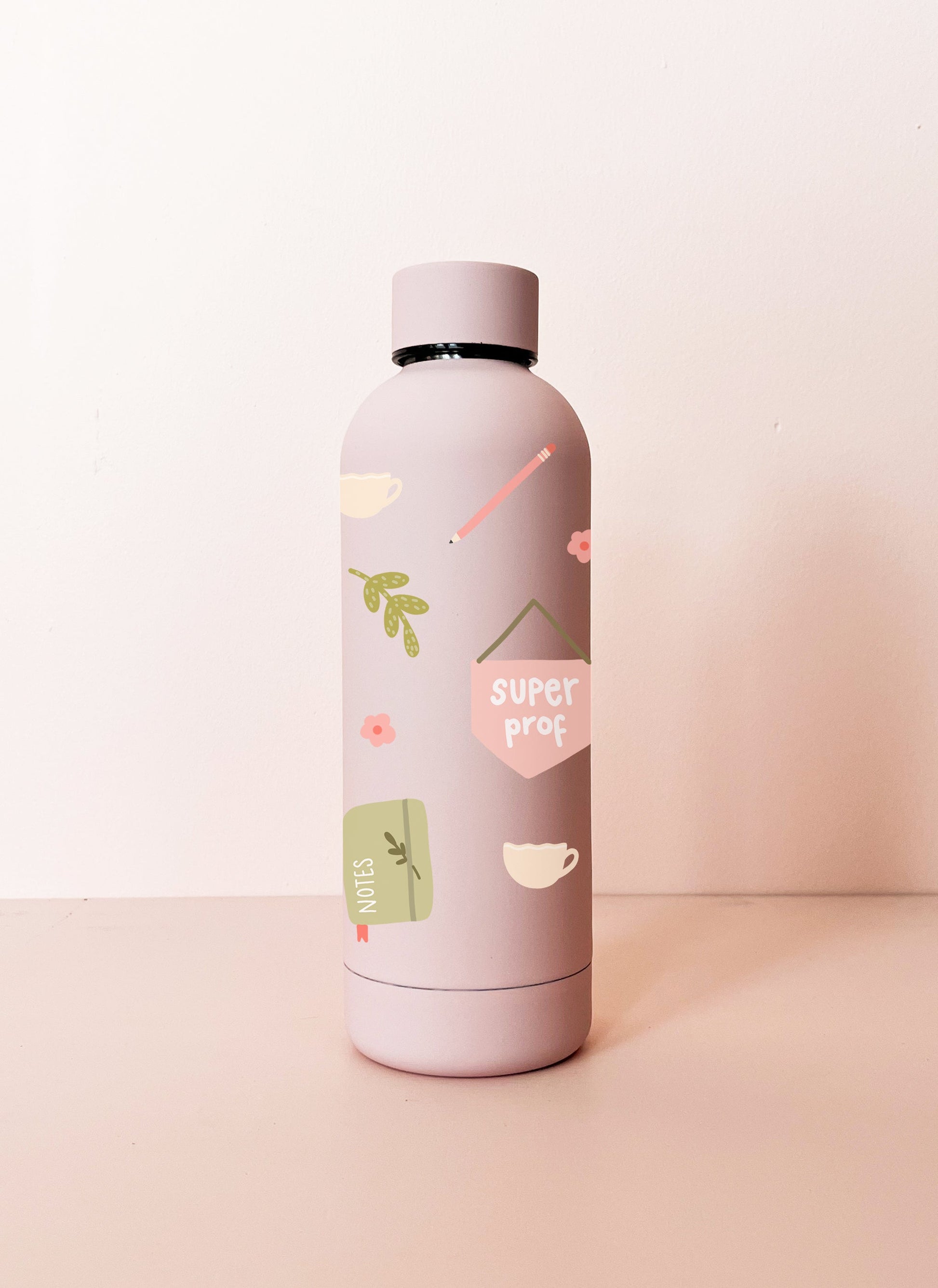 Bouteille isotherme de 500 ml - Rose pâle - Professeur exceptionnel