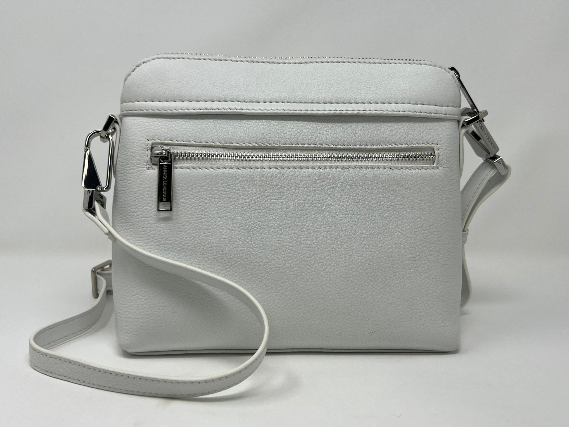 Small White Leather Shoulder Bag, Brigitte