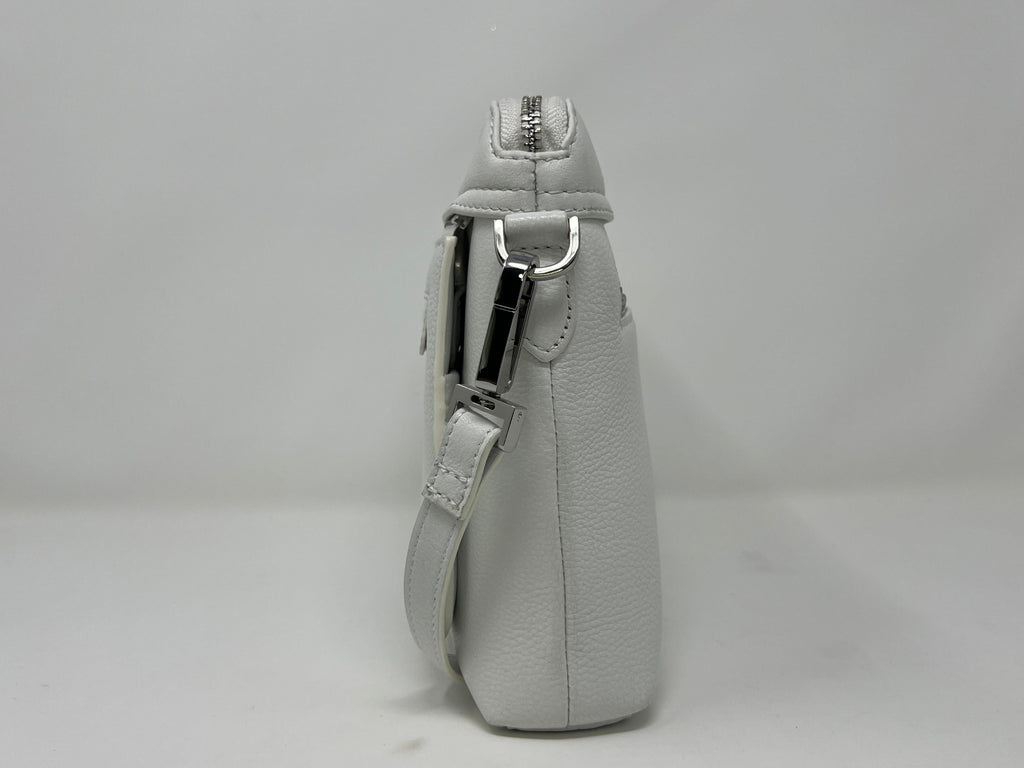 Small White Leather Shoulder Bag, Brigitte