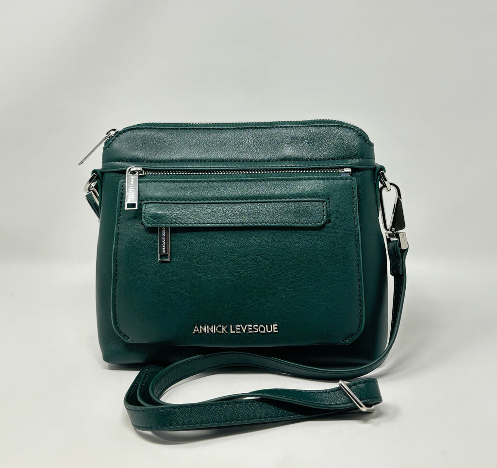 Small Dark Green Leather Shoulder Bag, Brigitte