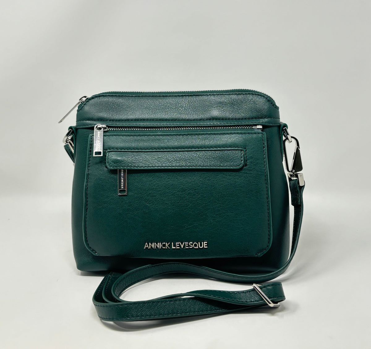 Small Dark Green Leather Shoulder Bag, Brigitte