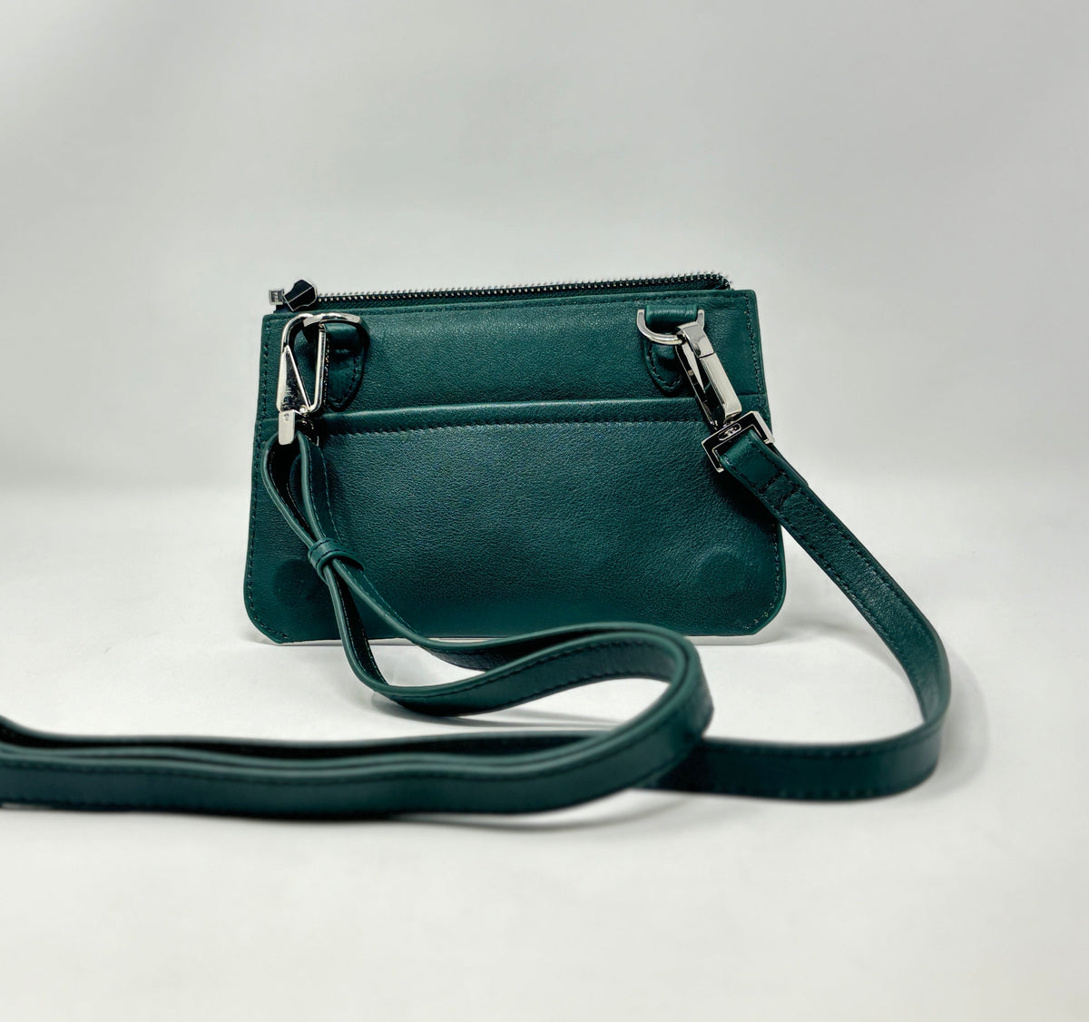 Small Dark Green Leather Shoulder Bag, Brigitte