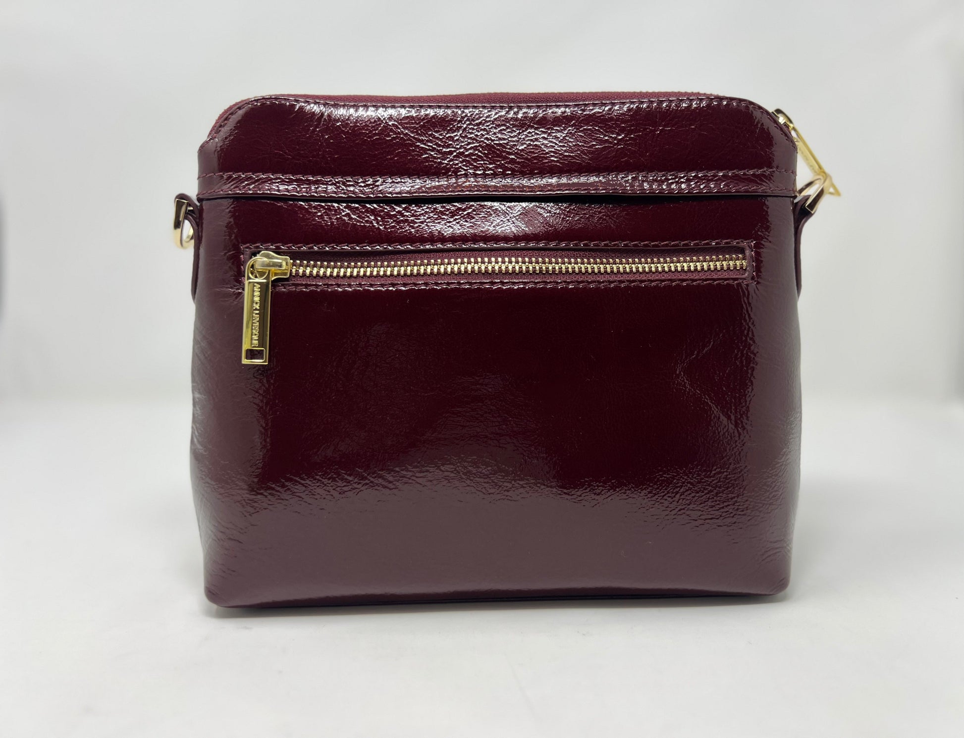 Small Burgundy Patent Leather Shoulder Bag, Brigitte