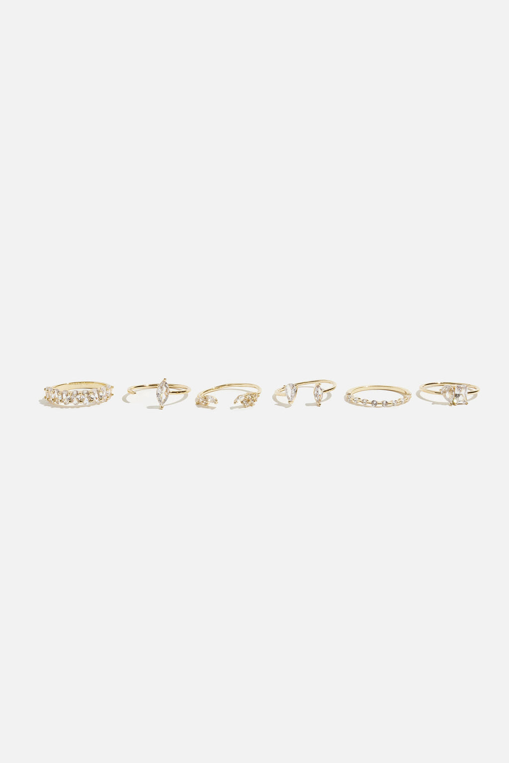 6-Pack Delicate Gem Rings