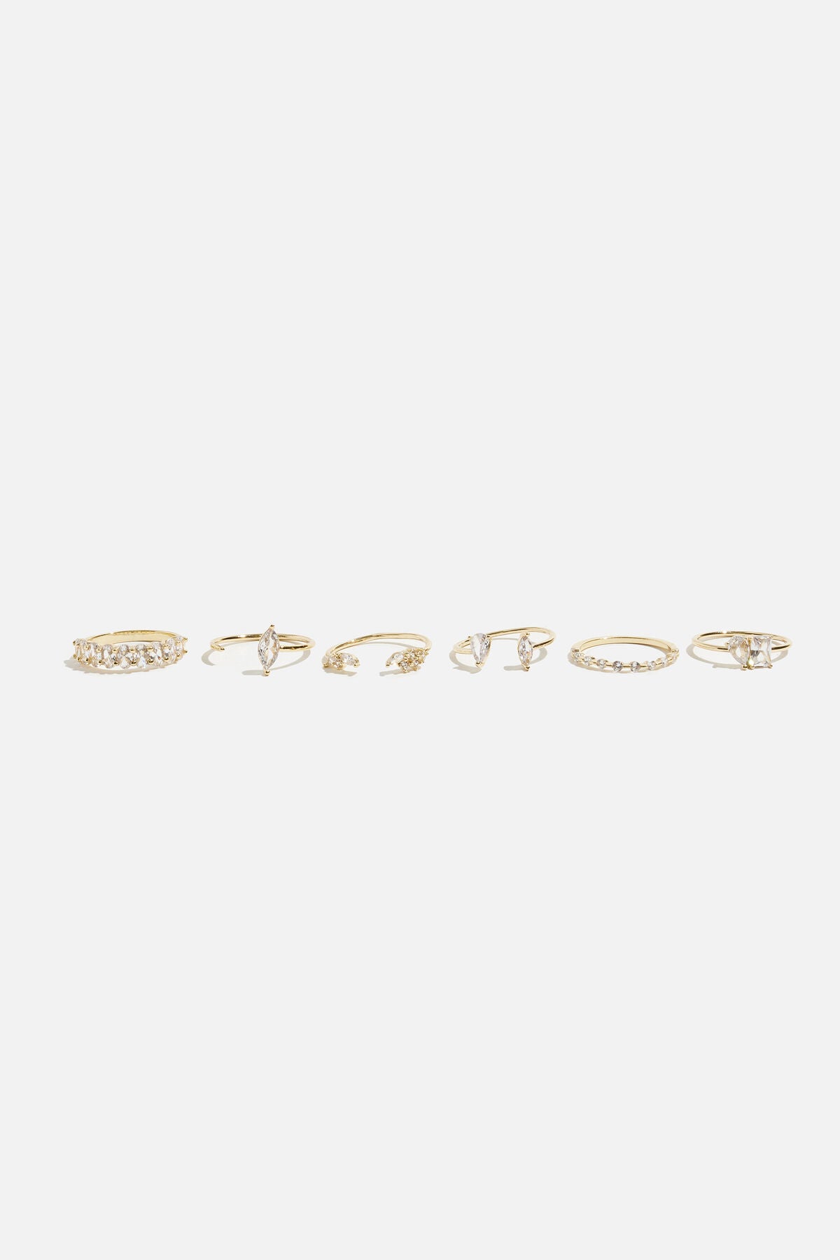 6-Pack Delicate Gem Rings