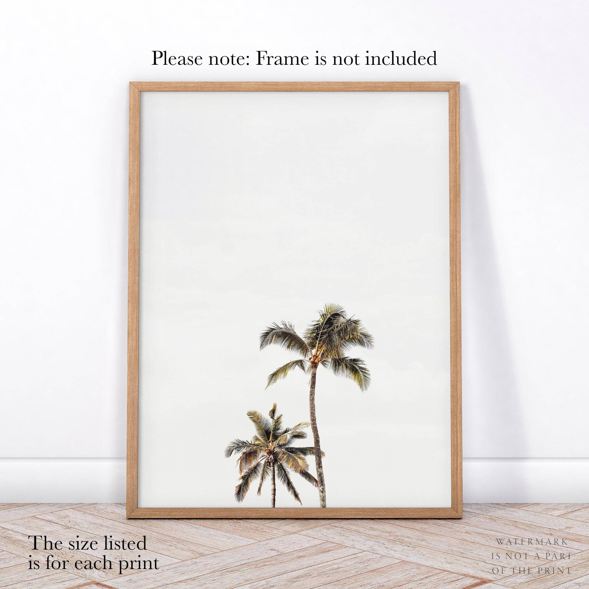 Beach Art Print Set of 3 – Surfboard Palm Tree Ocean Wall Art Posters