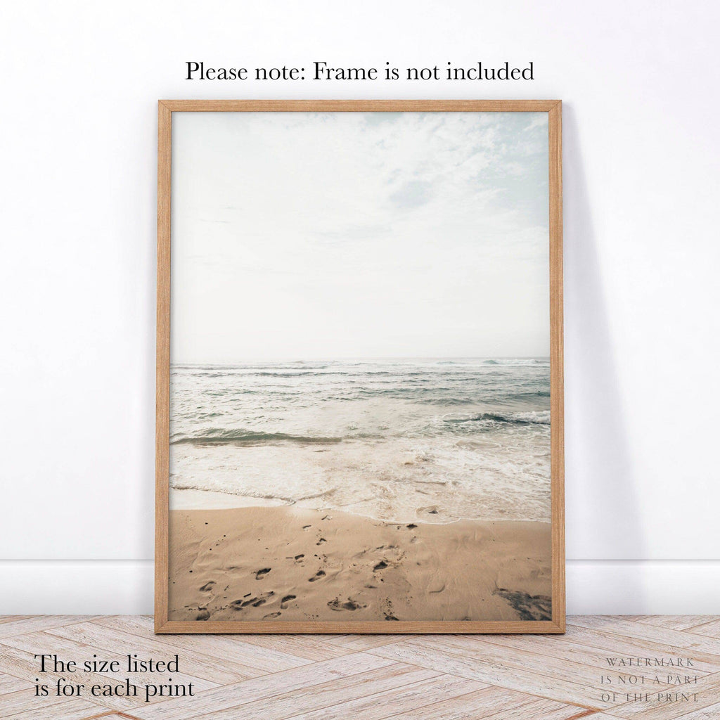 Beach Art Print Set of 3 – Surfboard Palm Tree Ocean Wall Art Posters