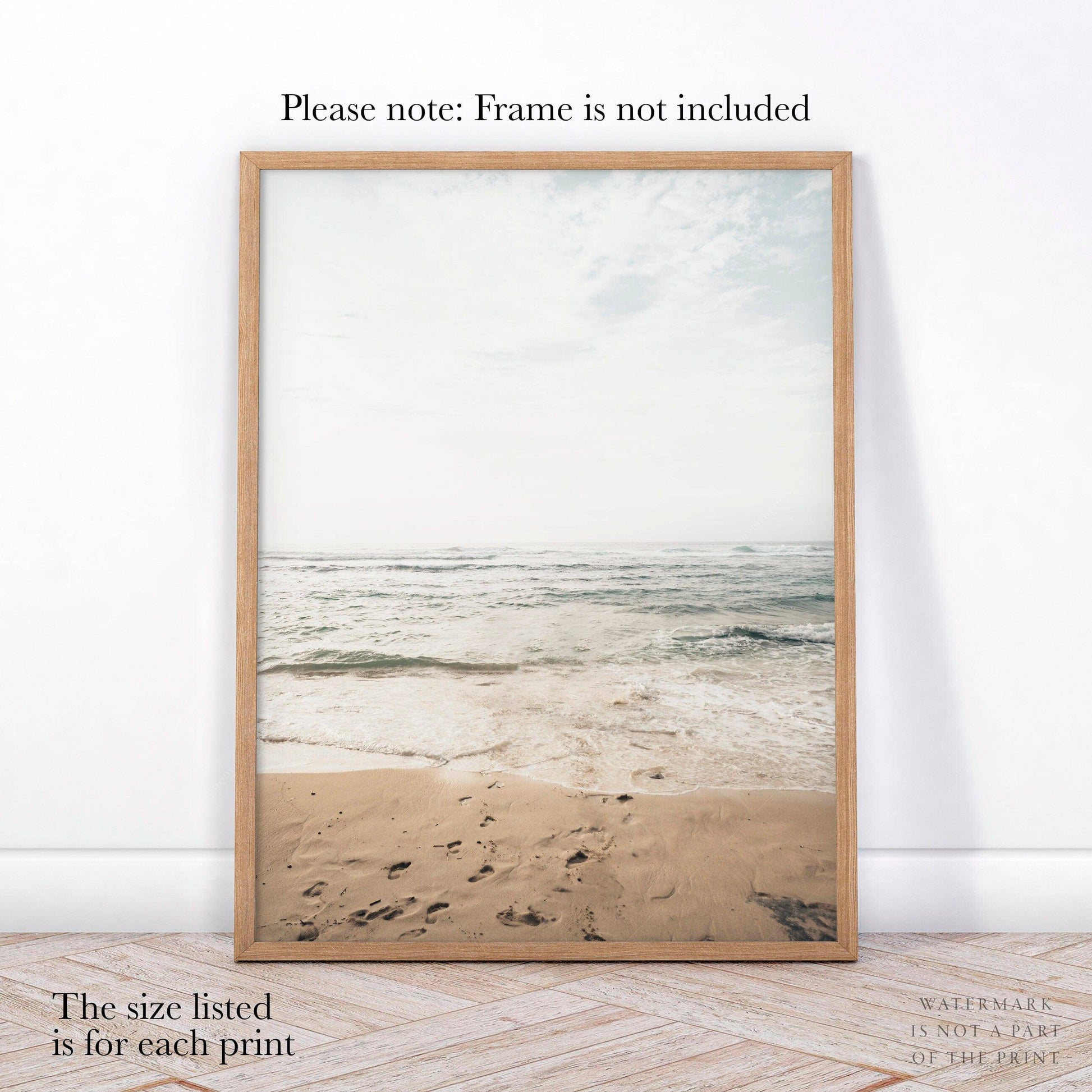 Beach Art Print Set of 3 – Surfboard Palm Tree Ocean Wall Art Posters