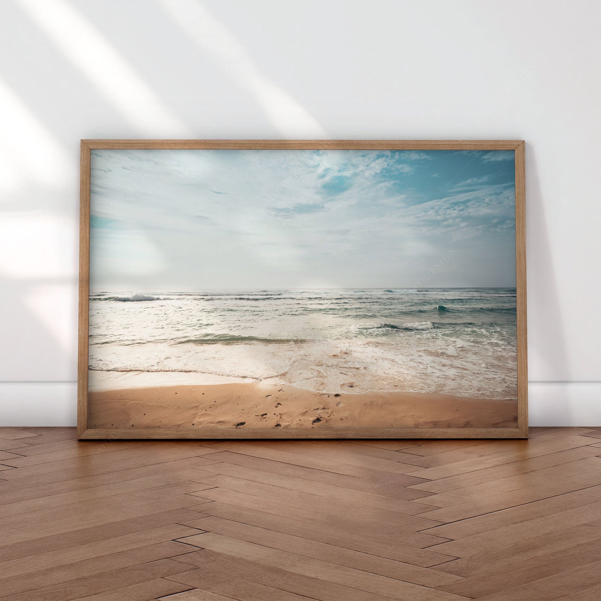 Coastal Beach Photography Print – Ocean Waves Wall Art for Modern Decor