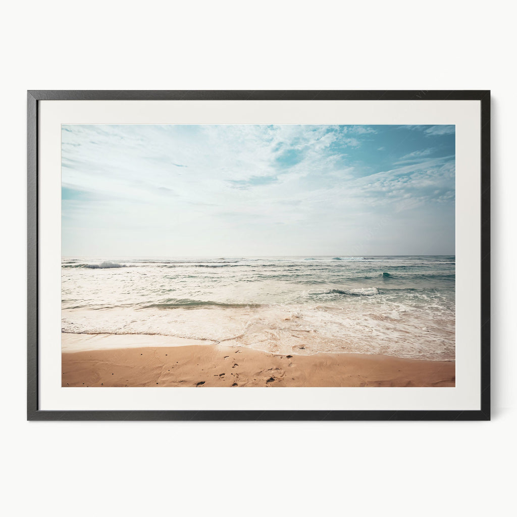 Coastal Beach Photography Print – Ocean Waves Wall Art for Modern Decor