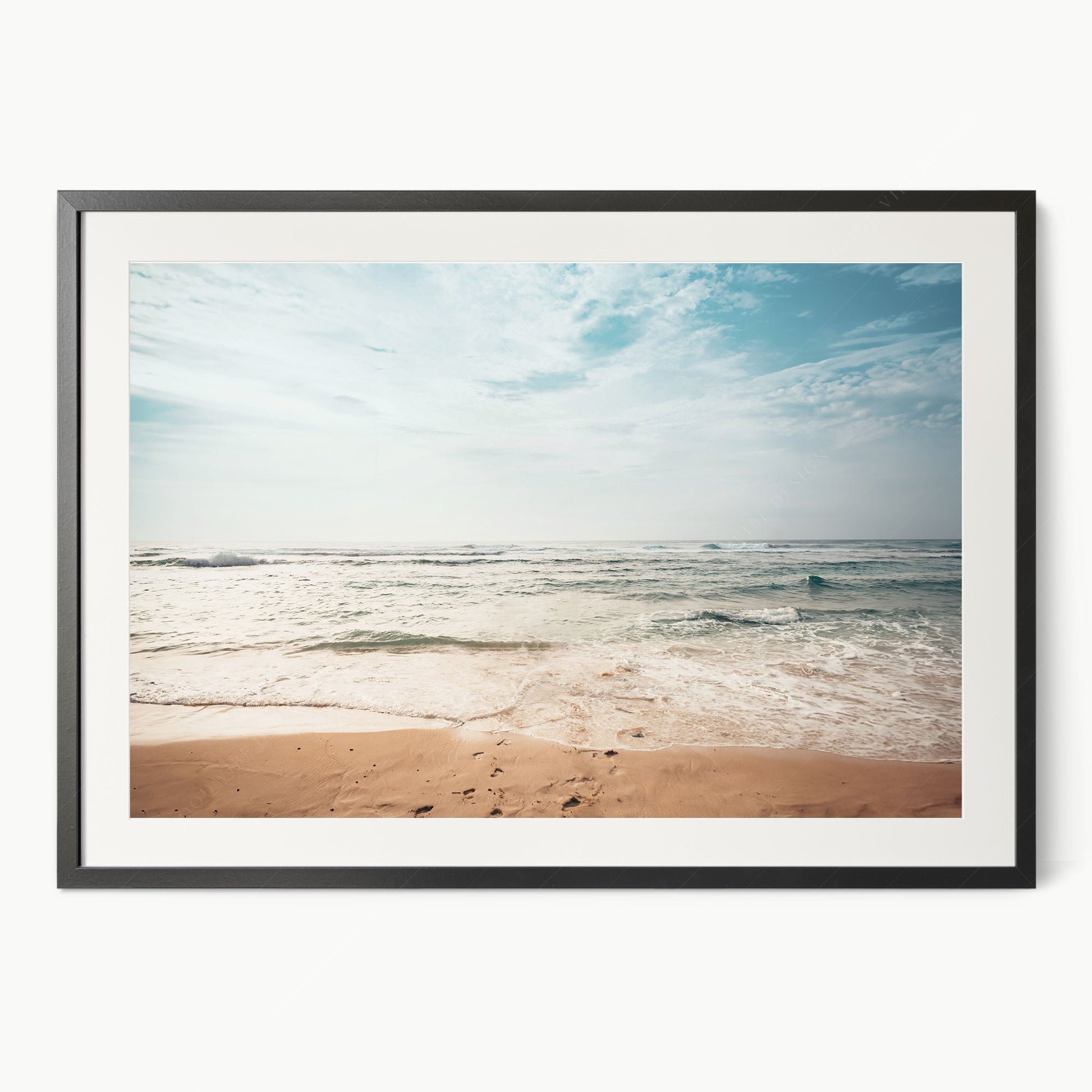 Coastal Beach Photography Print – Ocean Waves Wall Art for Modern Decor