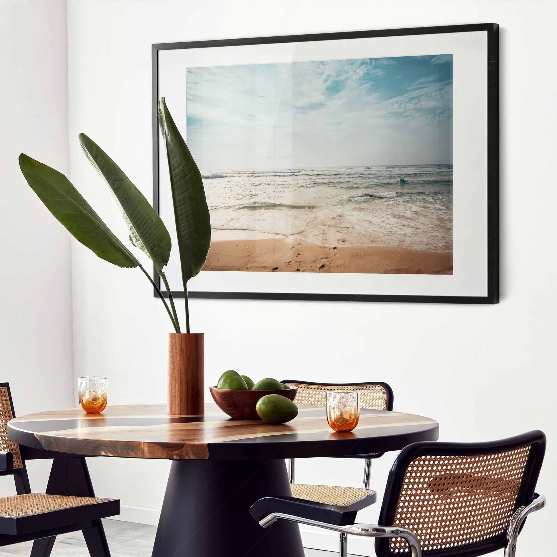 Coastal Beach Photography Print – Ocean Waves Wall Art for Modern Decor