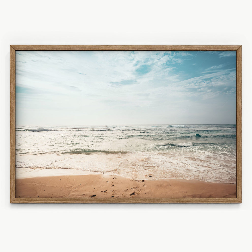 Coastal Beach Photography Print – Ocean Waves Wall Art for Modern Decor