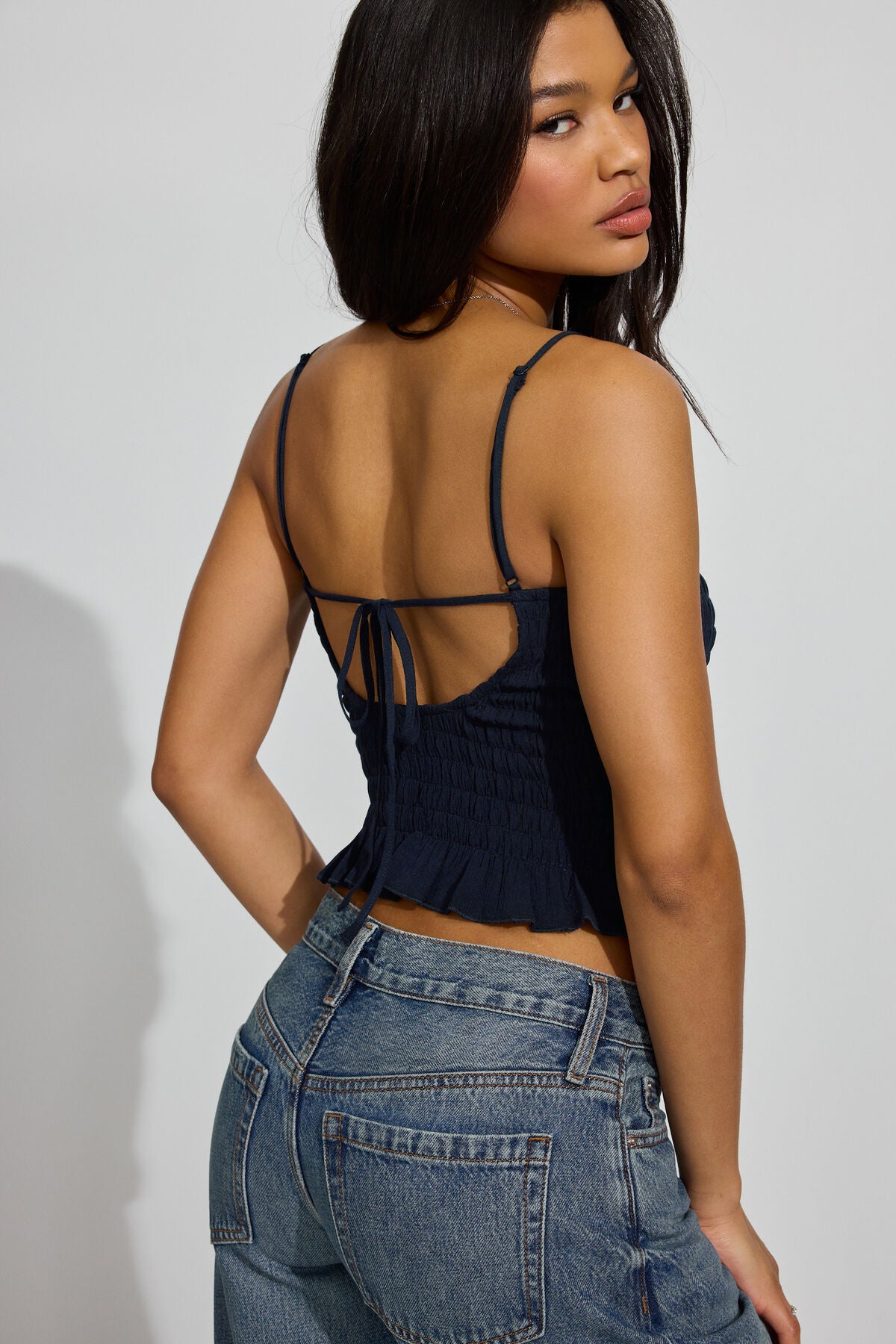 Open Back Smocked Cami Top