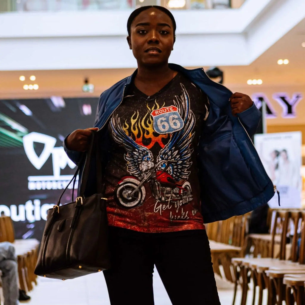 T-shirt Route 66 pour femmes de Big Bang Clothing